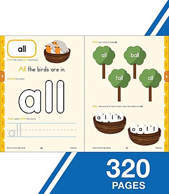 Words to Know Sight Words Preschool Workbook—Reading Activities, Games, Puzzles, Flash Cards, Tracing and Coloring Pages for Learning and Practice (320 pgs)