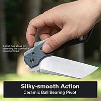 CIVIVI Buster FG Large Pocket Knife for EDC, Superlock Folding Knife for Men Women with 4.2" Nitro-V Blade G10 Handle, Designed by Snecx Tan C24052-2 (Neutral Blue)