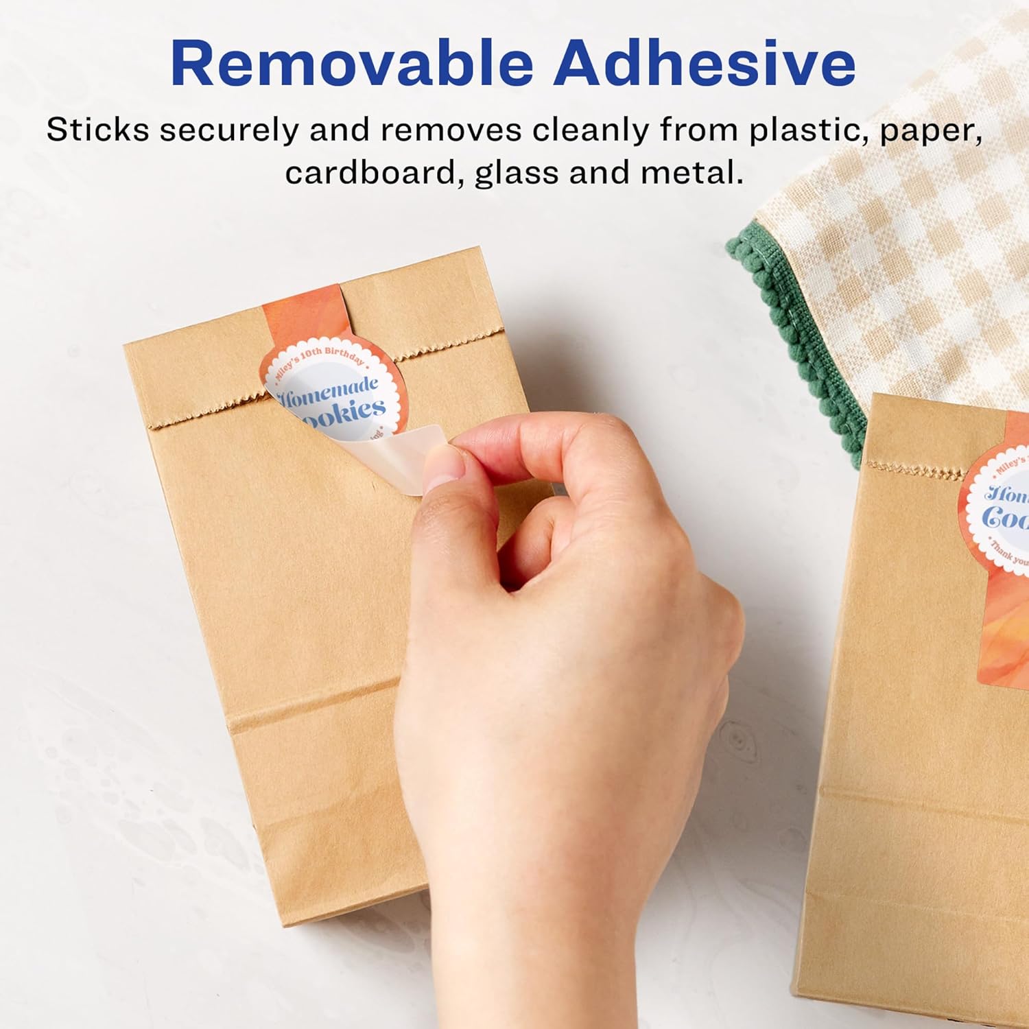 Avery Matte White Removable Wraparound Band Labels, Sure Feed Technology, 1.5" x 3.5", Print-to-The-Edge