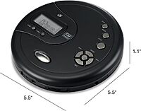 GPX PC332B Portable CD Player with Anti-Skip Protection, FM Radio and Stereo Earbuds - Black