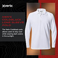 VERTX Mens Coldblack Long-Sleeve Tactical Polo Shirt