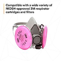 3M Half Facepiece Reusable Respirator Assembly Kit 6191, Size Small, P100, Lightweight, Comfortable, Easy to Adjust