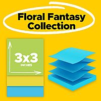 Post-it Notes, 3x3 in, 18 Pads, America's #1 Favorite Sticky Notes, 100 Sheets/Pad, Floral Fantasy Collection, Bold Colors, Recyclable