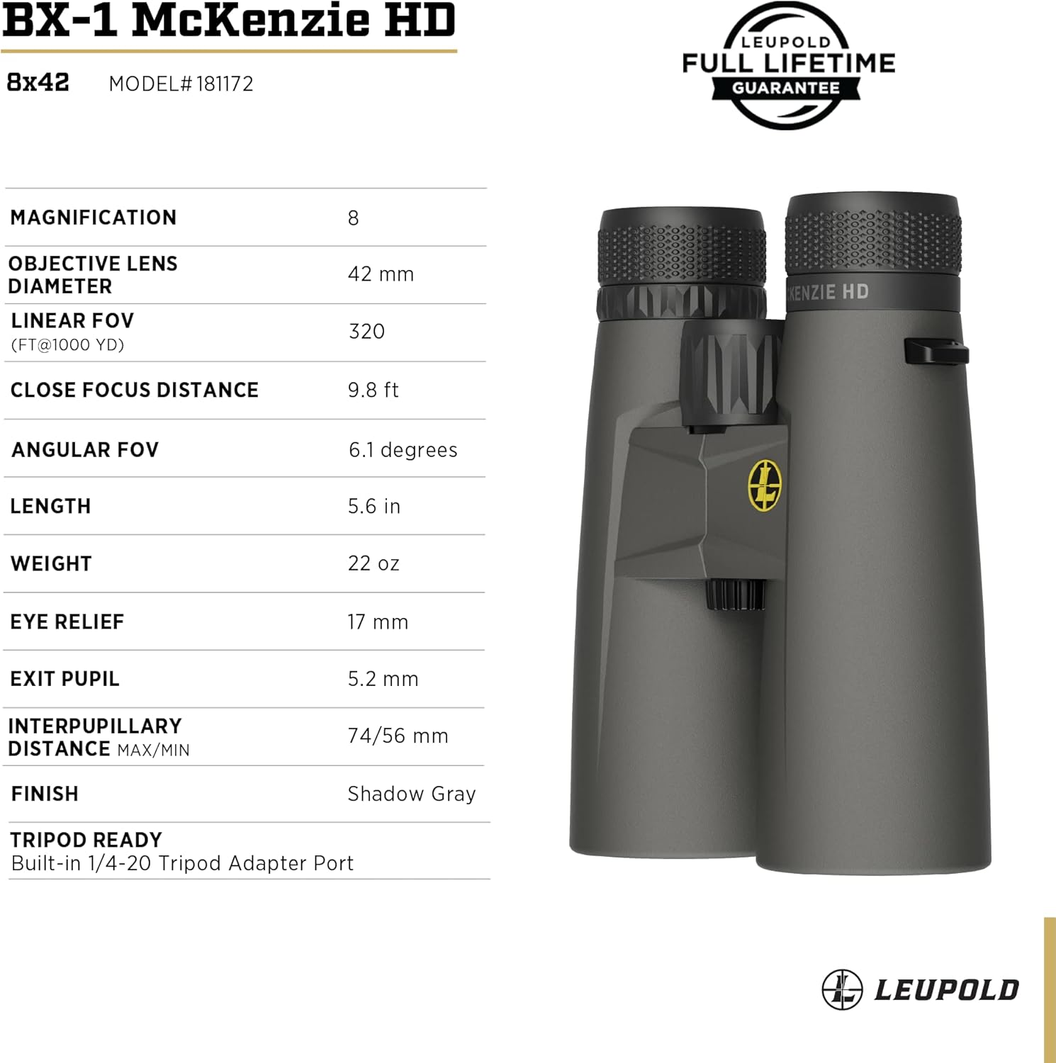 Leupold BX-1 McKenzie HD Binoculars