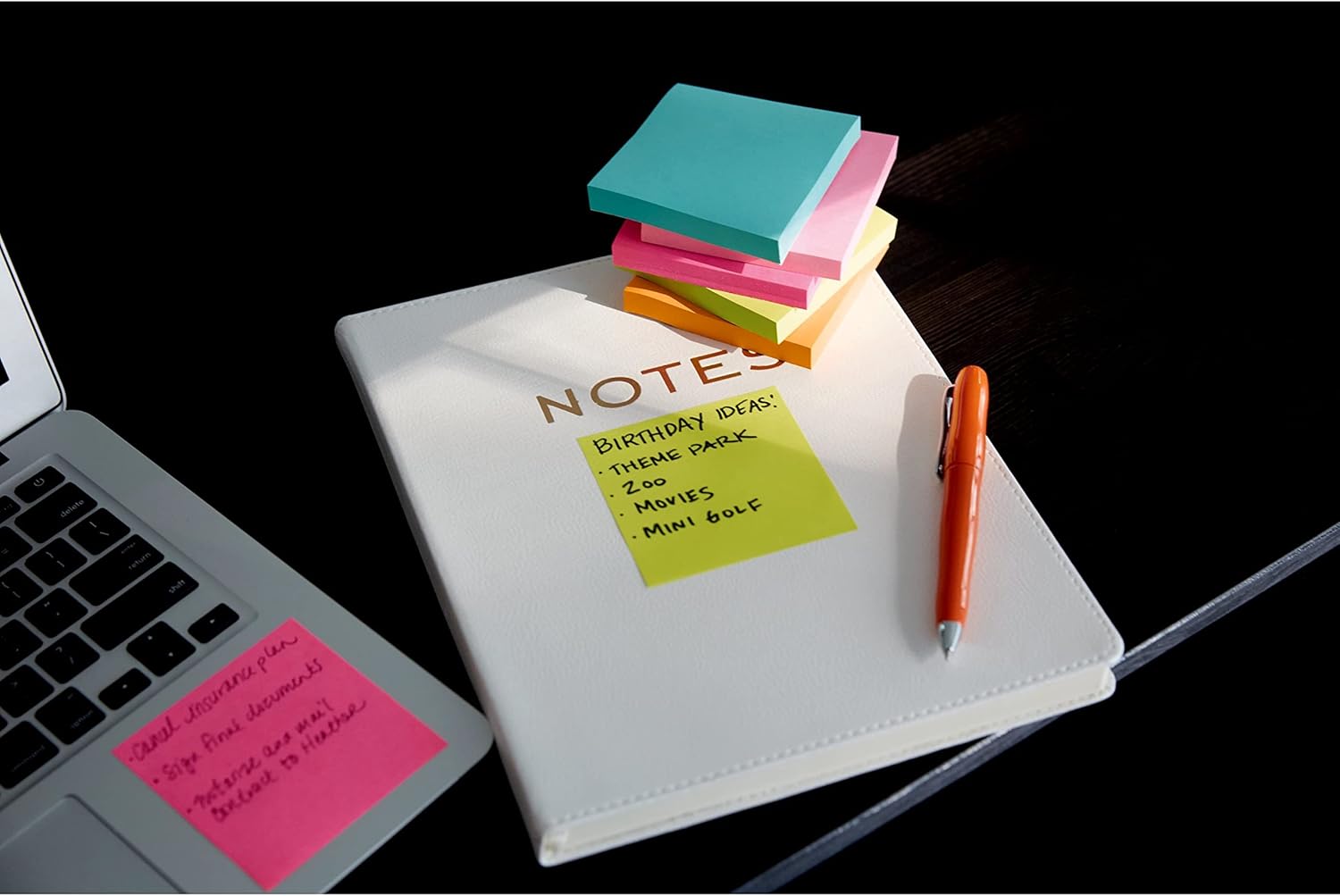 Post-it Notes, 3 in x 3 in., 18 Sticky Notes Pads, 100 Sheets per Pad, Poptimistic Collection