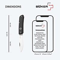 Böker Plus® Tech Tool Fork - noble pocket knife with fork - foldable camping cutlery - design travel cutlery - foldable outdoor cutlery with clip