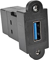 Tripp Lite USB 3.0 Keystone Panel Mount Coupler (F/F), All-in-One, Black (U325-000-KP-BK) USB 3.0 Coupler