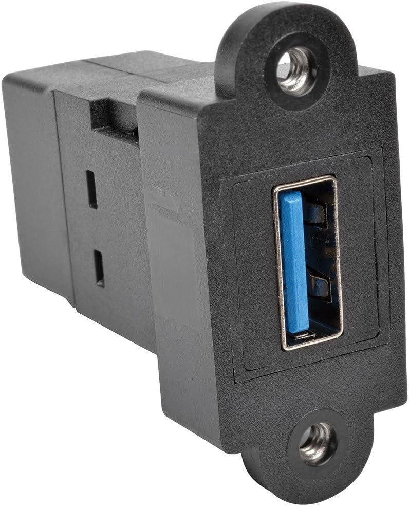 Tripp Lite USB 3.0 Keystone Panel Mount Coupler (F/F), All-in-One, Black (U325-000-KP-BK) USB 3.0 Coupler