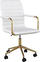 Martha Stewart Taytum Swivel Task Chair with Armrests for Home Office