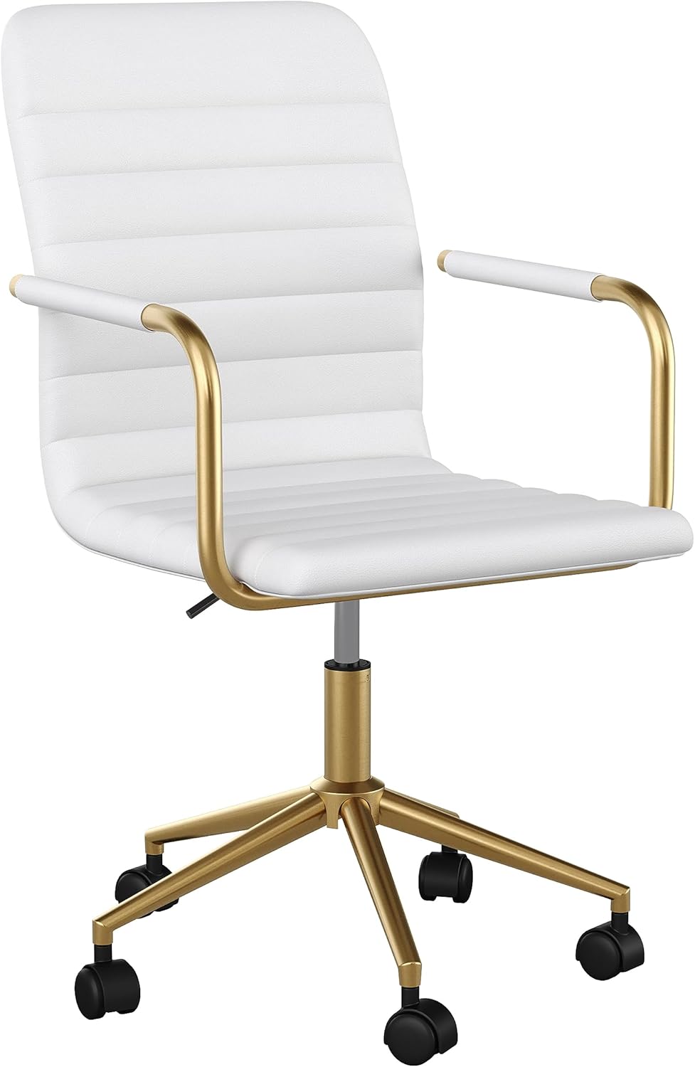 Martha Stewart Taytum Swivel Task Chair with Armrests for Home Office