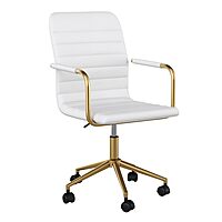 Martha Stewart Taytum Swivel Task Chair with Armrests for Home Office