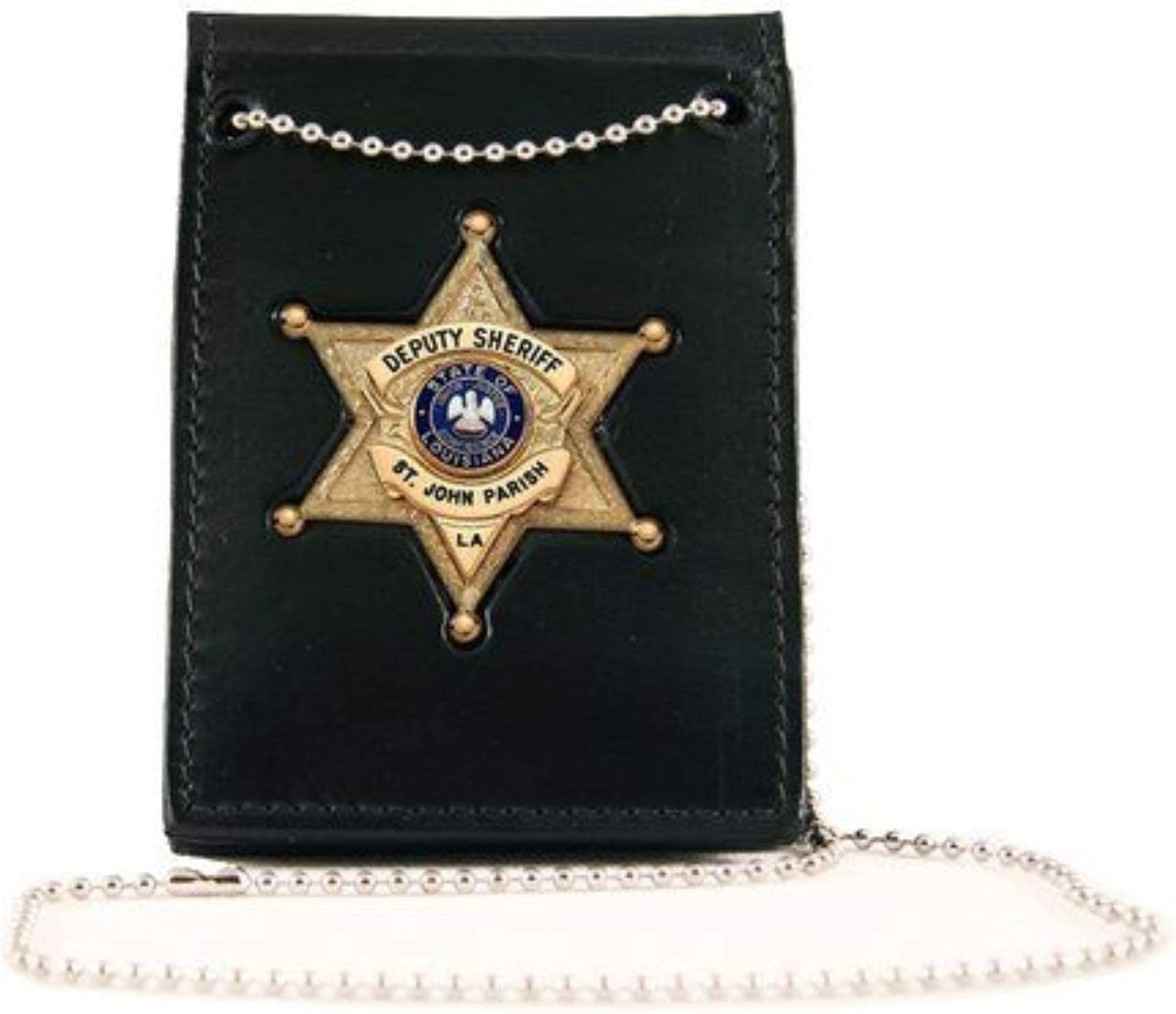 Boston Leather Value Badge Holder with Neck Chain - 4050-1