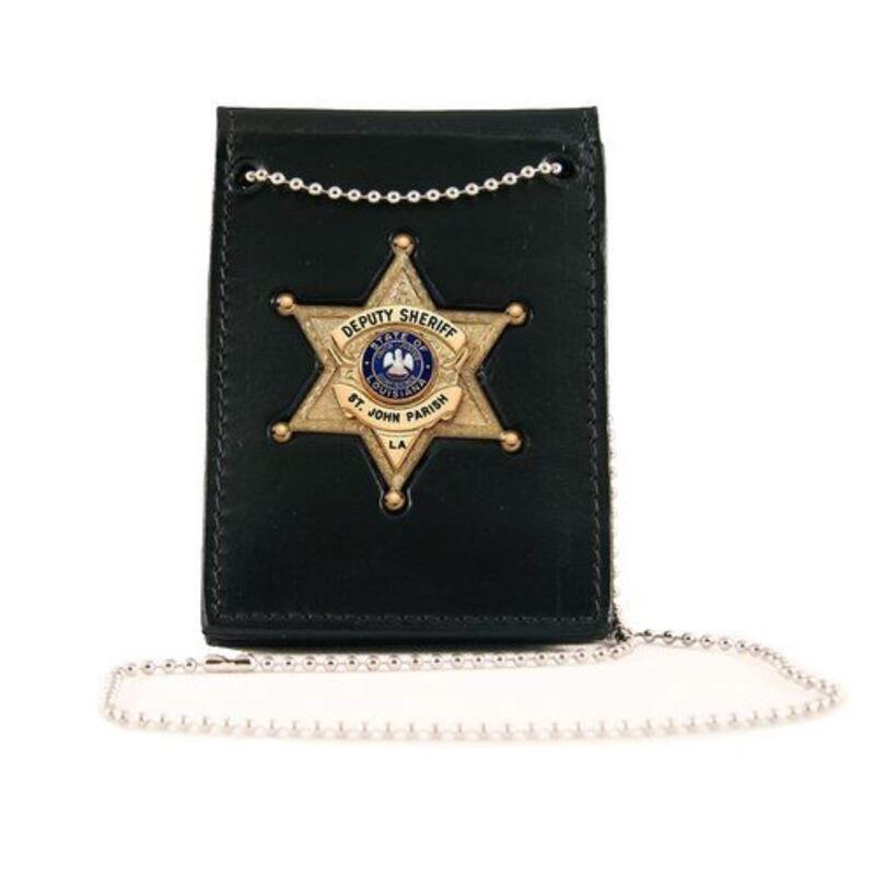Boston Leather Value Badge Holder with Neck Chain - 4050-1