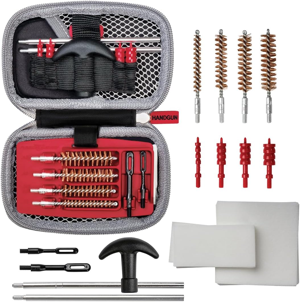 Real Avid Handgun Cleaning Kit - All-in-One 13 Piece Pistol Cleaning Kit with Cleaning Rod, Bore Brushes