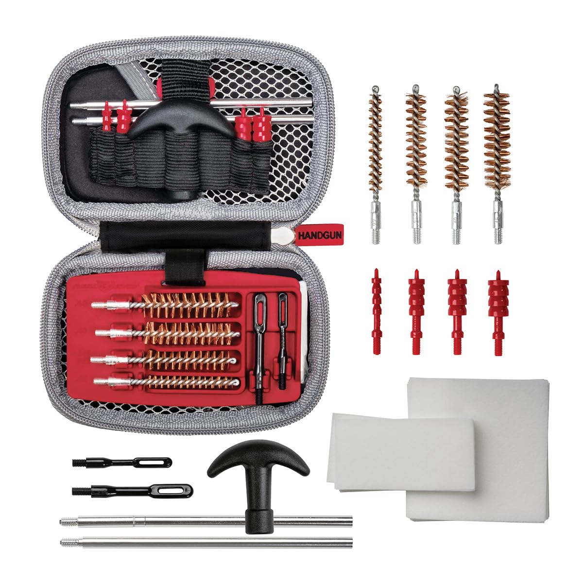 Real Avid Handgun Cleaning Kit - All-in-One 13 Piece Pistol Cleaning Kit with Cleaning Rod, Bore Brushes