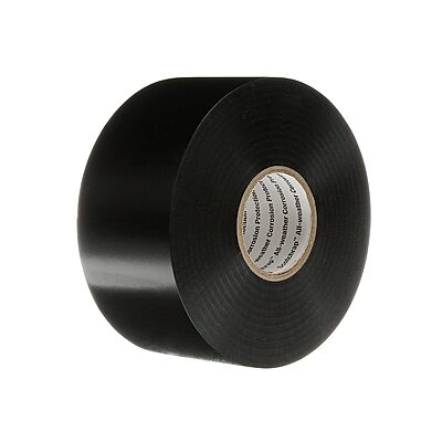 3M Scotchrap Vinyl Corrosion Protection Tape 50, 6 in x 100 ft, Black PVC, 10 mil Thick, 8 Rolls