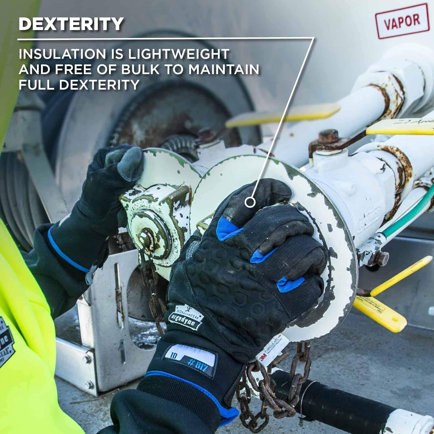 ERGODYNE ProFlex 817 Thermal Insulated Touchscreen Reinforced Palm Work Gloves