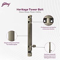 Tower Bolt Designer Type (without screws) / AB / 10 x 450 mm / 1 x 45 cm / Aluminium / 2725
