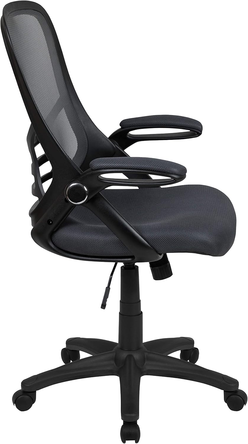 Flash Furniture Porter High-Back Mesh Ergonomic Swivel Office Chair with Adjustable Lumbar Support and Flip-Up Armrests