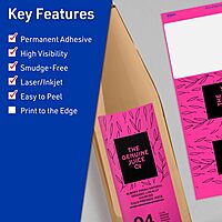 Avery Printable Rectangle Labels, Sure Feed Technology, 3-1/4" x 8-3/8", Neon Magenta Labels, Laser/Inkjet Printable