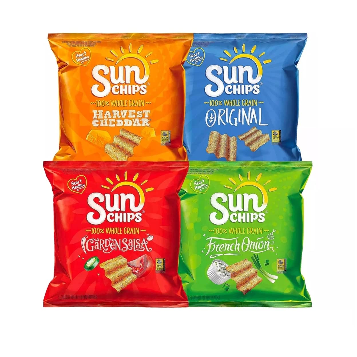 Frito-Lay Sunchips Variety Pack, 1.5 Oz Bags, Assorted Flavors, Pack Of 30 Bags