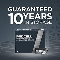 PROCELL Constant D Cell Long-Lasting Alkaline Batteries (72 Pack), 10-Year Shelf Life