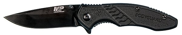Smith & Wesson M&P Bodyguard 6.5in Stainless Steel Folding Knife with 2.75in Clip Point Blade and Nylon Handle for Outdoor, Tactical, Survival and EDC, Multicolor,Black