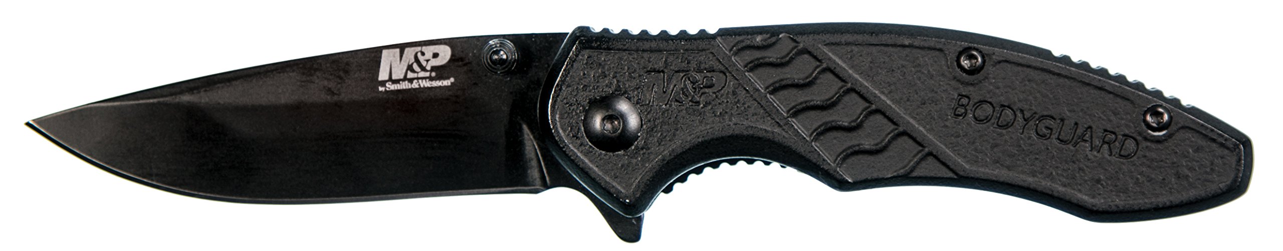 Smith & Wesson M&P Bodyguard 6.5in Stainless Steel Folding Knife with 2.75in Clip Point Blade and Nylon Handle for Outdoor