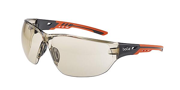 Bolle Safety NESSPCSP, Ness+ Safety Glasses Platinum®, Black Orange Frame, CSP Lenses, Black & Orange, Universal