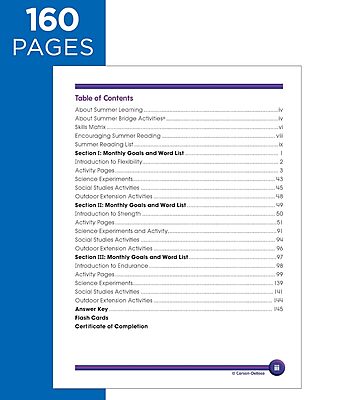 Summer Bridge Activities Kindergarten to 1st Grade Workbooks, K-1 Activity Book With Math, Reading Comprehension, Science, Fitness, Social Studies, Writing Practice, and Flash Cards (Volume 2)