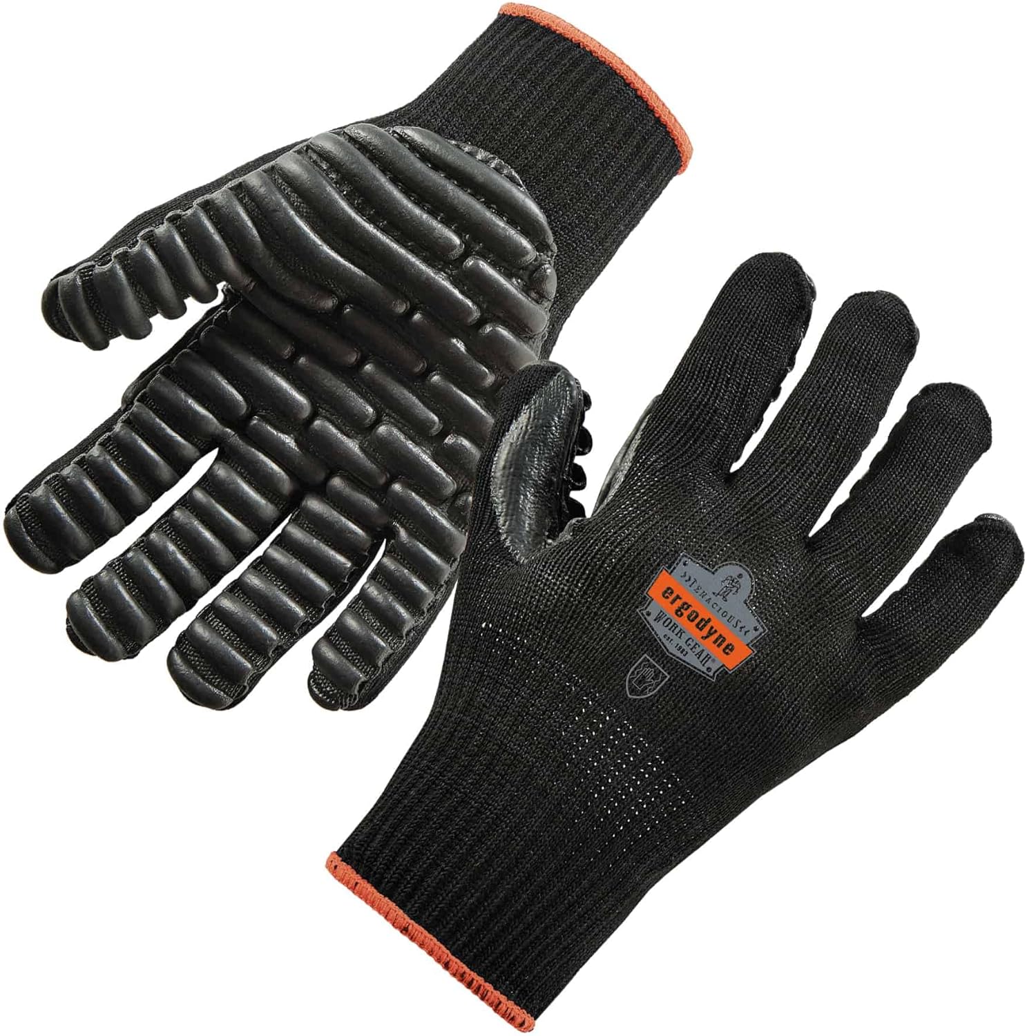 Ergodyne ProFlex 9003 Certified Lightweight Anti-Vibration Work Gloves, Large, Black