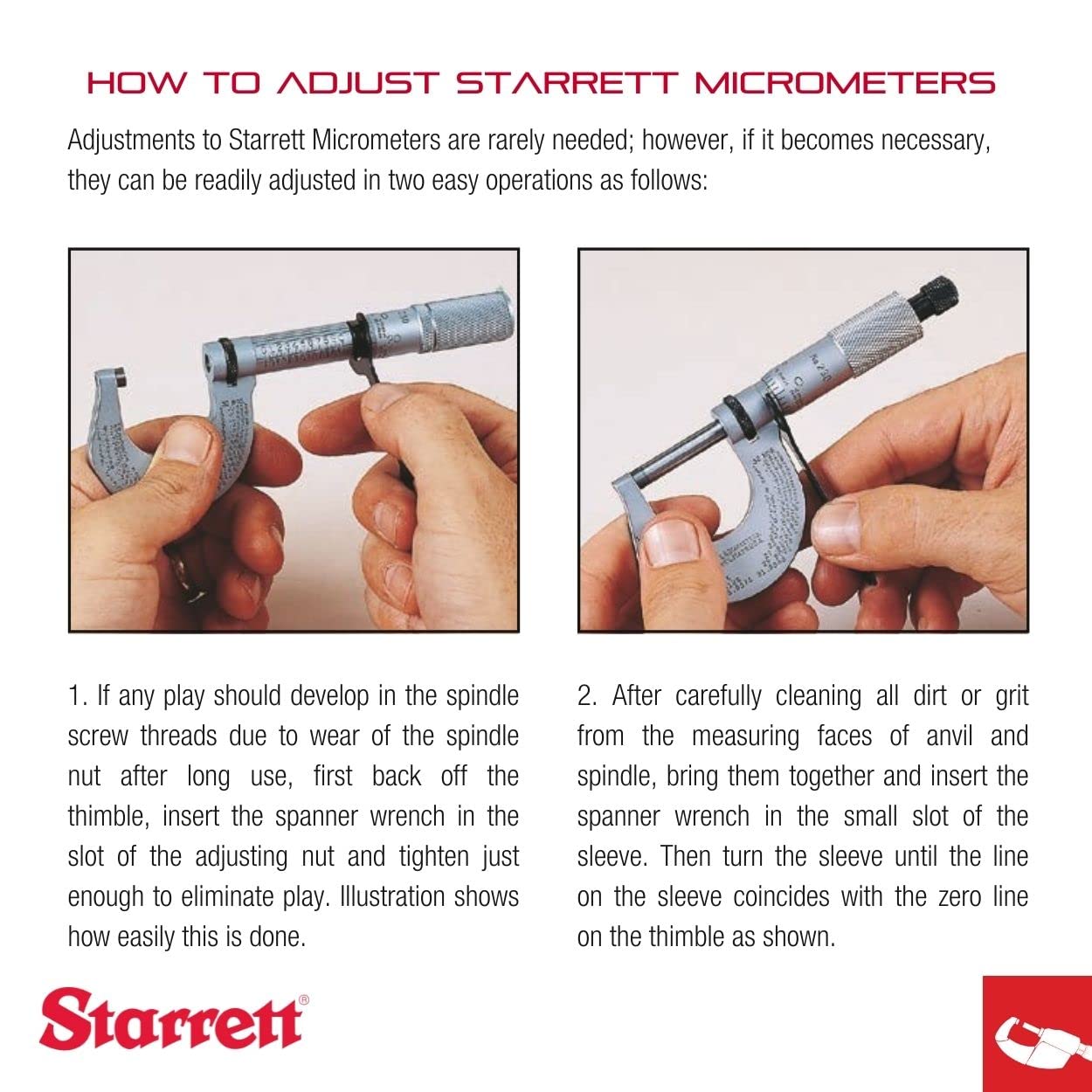 Starrett Outside Micrometer with One-Piece Spindle, Satin Chrome Finish and Advanced Sleeve Design
