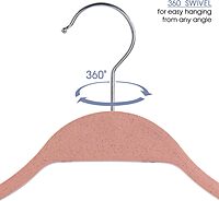 Elama Home 20 Piece Biodegradable Coat Hangers in Pink (ELH-20) (Pack of 2) 20 Piece Set (Pack of 2)