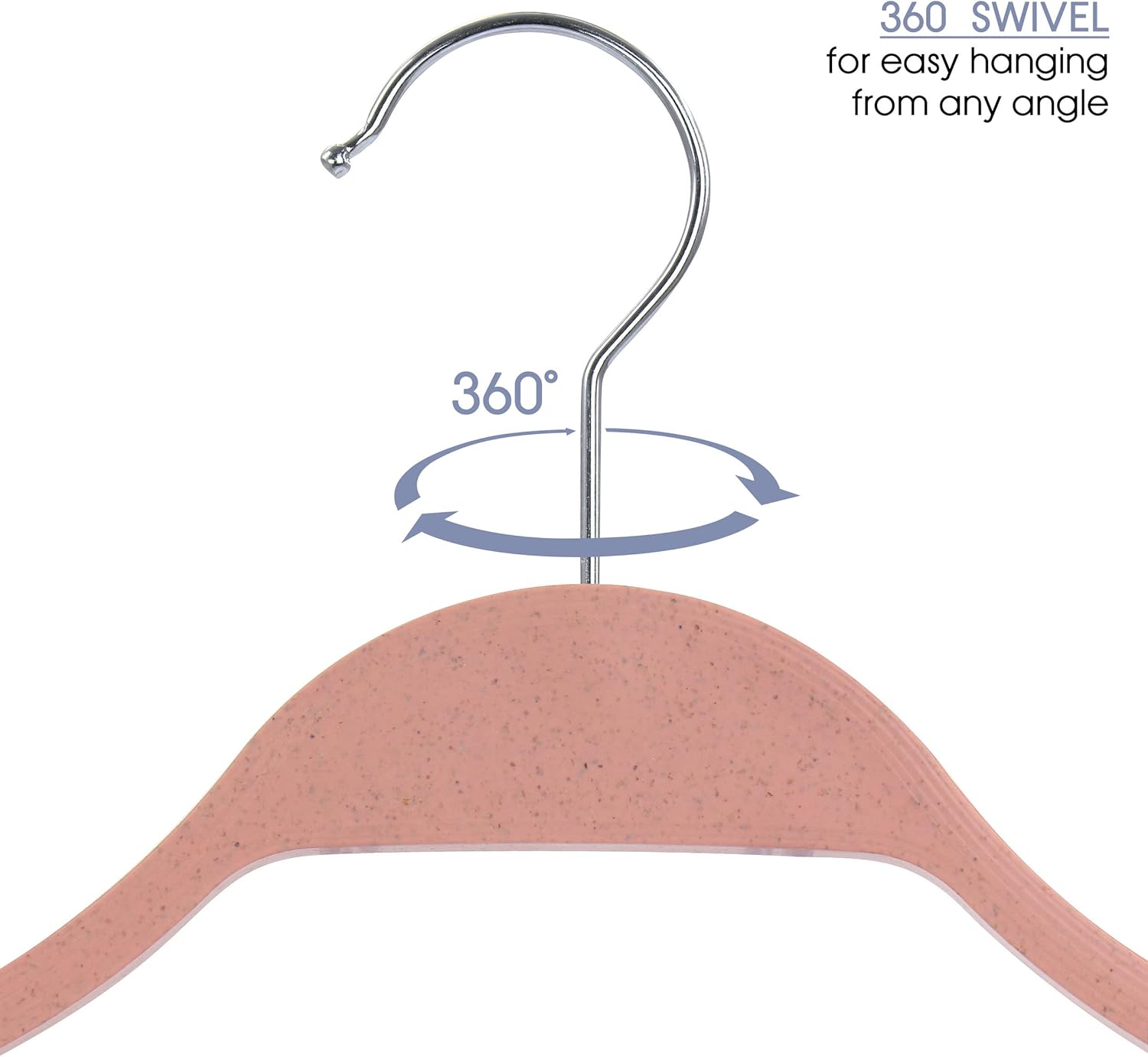 Elama Home 20 Piece Biodegradable Coat Hangers in Pink (ELH-20) (Pack of 2) 20 Piece Set (Pack of 2)