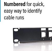 C2G 12-Port Patch Panel - Blank 1U Keystone Panel For Ethernet Cables - Works With Almost Any Snap-In Jack Including Cat6