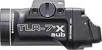 Streamlight 69405 TLR-7 X sub USB 500-Lumen 5000-Candela Weapon Light Designed Exclusively and Solely for Railed Glock 43X/48 MOS/43X/48 Rail Handguns with Mounting Kit, Key, and Multi-Tool, Black