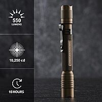 Streamlight 88072 ProTac 2AA-X 270-Lumen Rechargeable Multi-Fuel Personal Carry Tactical Flashlight, Coyote