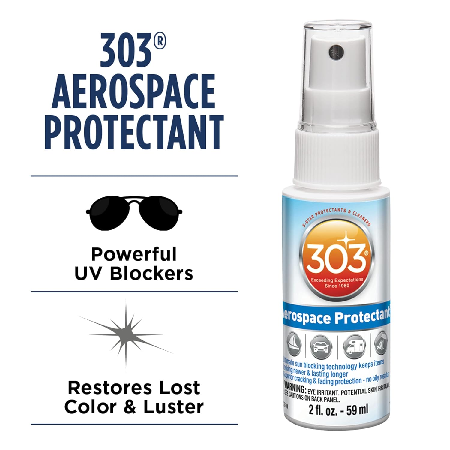 303 Products Aerospace Protectant – UV Protection – Repels Dust, Dirt, & Staining – Smooth Matte Finish