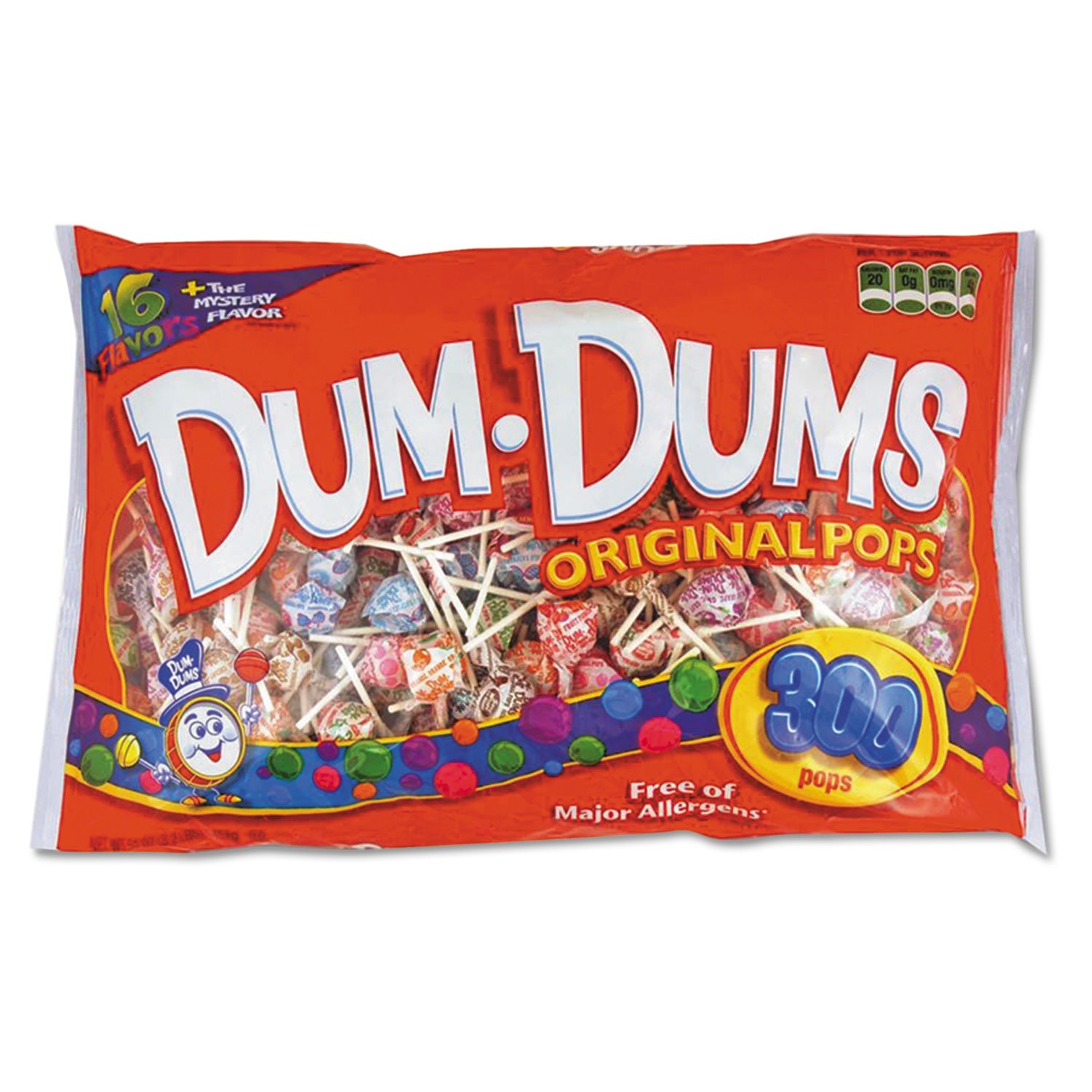 Dum-Dum-Pops, Assorted Flavors, Individually Wrapped, 300/Pack Assorted 300 Count (Pack of 1)