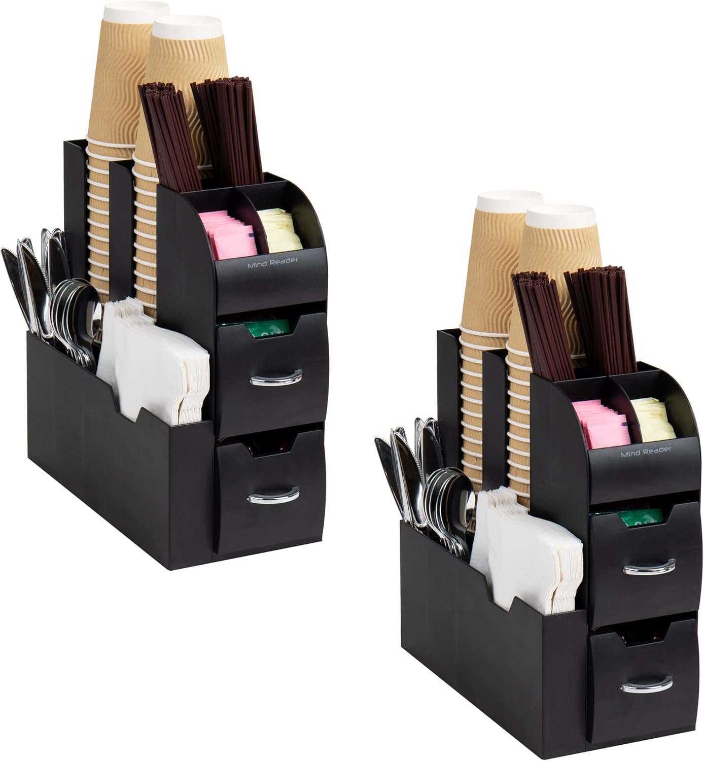 MIND READER Cup and Condiment Station Countertop Organizer