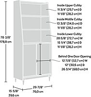 Sauder Harvey Park 71inH 5-Shelf Bookcase With Doors, Grand Walnut