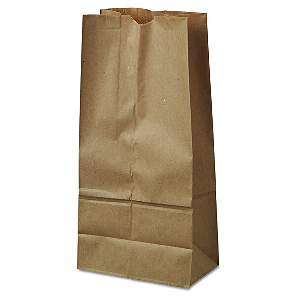 General Grocery Paper Bags, 40 lb Capacity, #16, 7.75" x 4.81" x 16", Kraft, 500 Bags