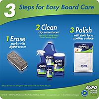 EXPO Dry Erase Soft Pile Block Whiteboard Eraser, 5-1/8 in. x 1-1/2 in. - Whiteboard, Calendar, Organization