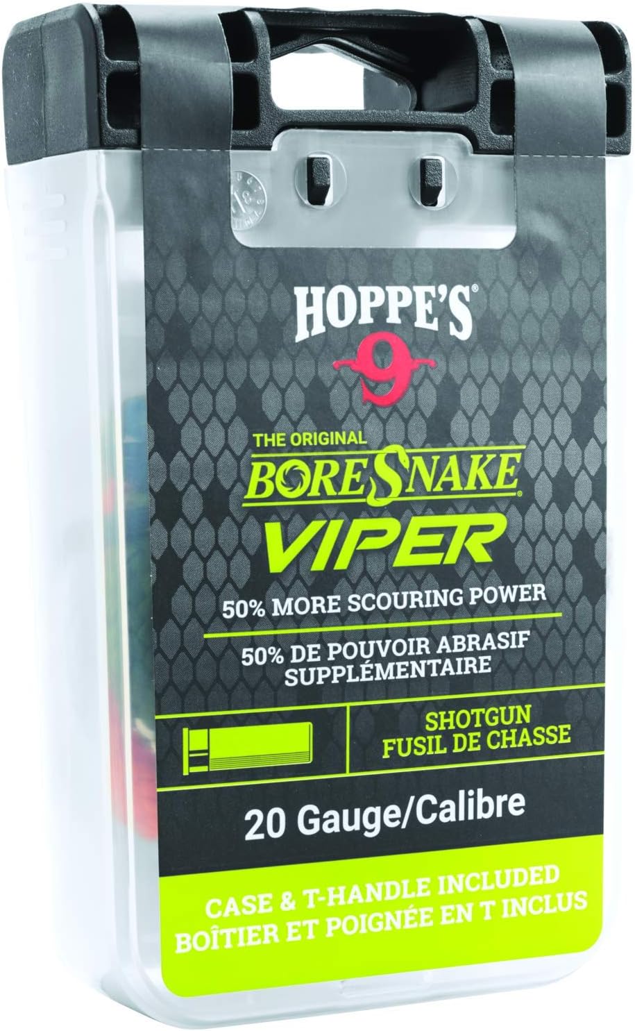 HOPPE'S Boresnake Viper Shotgun Bore Cleaner with Den and T-Handle