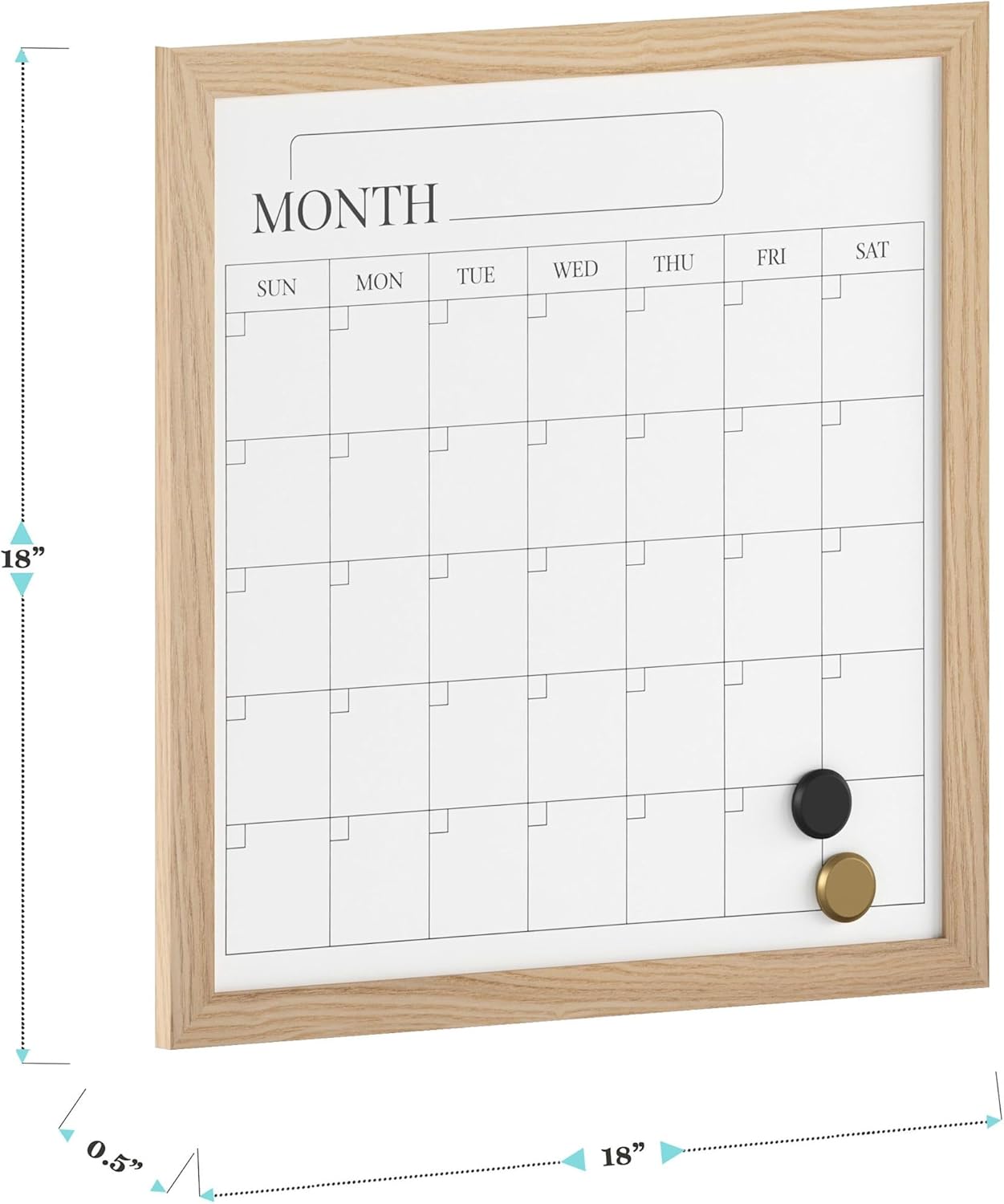 Martha Stewart Everette Magnetic Monthly Calendar Dry-Erase Board