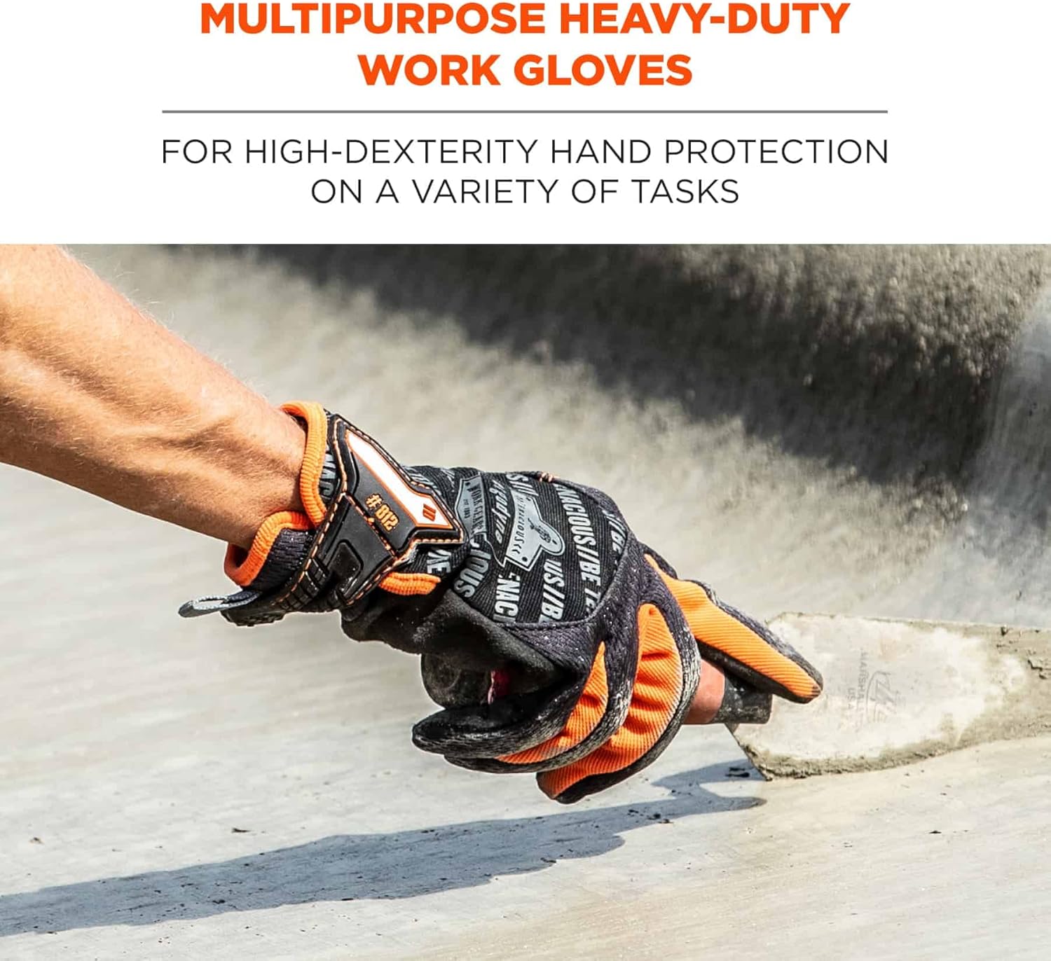 ProFlex 812 Work Glove, Synthetic Leather Palm, Breathable Comfort, Medium, Black