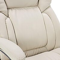 Serta Executive Office Chair, Adjustable Ergonomic Computer Chair with Layered Body Pillows, Waterfall Seat Edge, Bonded Leather, Ivory White