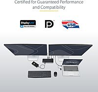 StarTech.com Universal Laptop Docking Station, Hybrid USB-C/USB-A Dock, Dual 4K DP/HDMI, 100W PD, Mac/Windows/Chrome OS, NIC