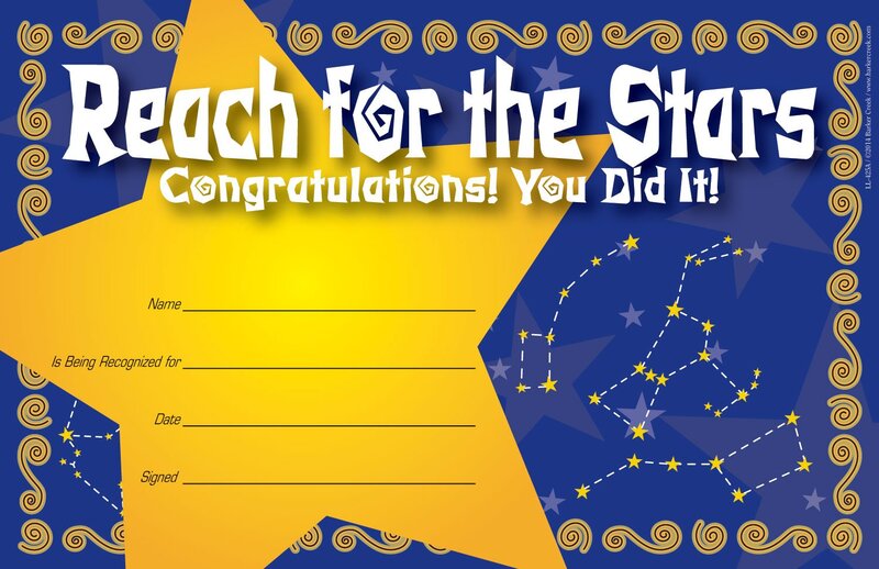 Barker Creek Recognition Awards, Reach for The Stars, Celebrate Student Achievements with These Colorful Awards