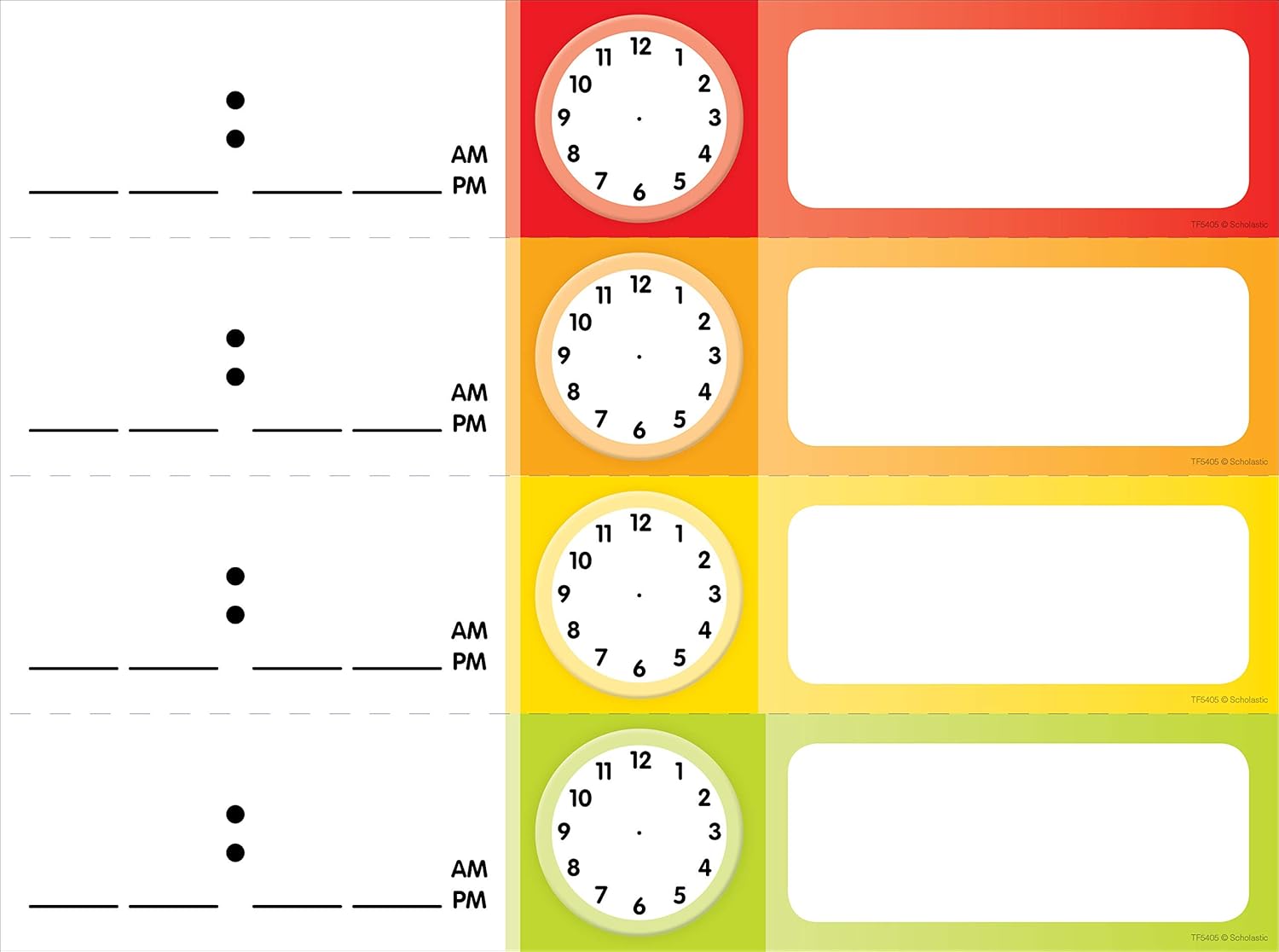 Scholastic Teacher's Friend Schedule Cards Pocket Chart Add-ons, Multiple Colors - Chart not included (TF5405) (Pack of 3)